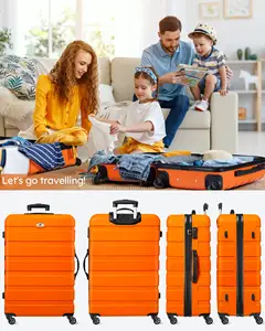 Luggage Sets 3 Piece PC ABS Hardside Lightweight <strong>Suitcase</strong> With 4 Universal Wheels TSA Lock Carry on 20 24 28 Inch <strong>Light</strong> Blue - Product Image 5
