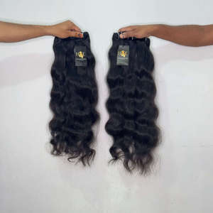 Extensiones de Cabello Humano Ondulado Natural Indio, Cabello Virgen Liso y Rizado de Templo, Extensiones de Cabello Rizado Brasileño con Cierre - Product Image 2