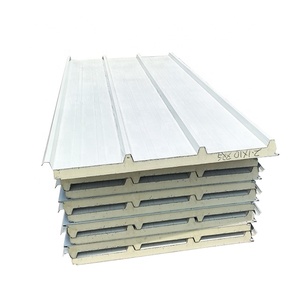 Paneles de pared sándwich de Metal insonorizado para congelador impermeable de poliuretano EPS con <span class=keywords><strong>aislamiento</strong></span> ignífugo Pir Pu 75mm para cámara frigorífica - Product Image 2