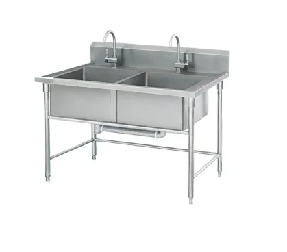 commercial stainless steel hotel two-hole water bucket kitchen sinks With Faucet