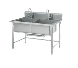 commercial stainless steel Single double bowl water bucket kitchen sinks With Faucet