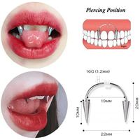 Top vendeur sourire Piercing bijoux en gros pour la bouche Vampire crocs Piercing Spike visage tigre dents lèvre