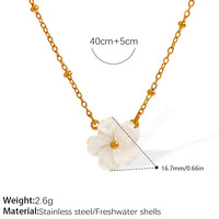 Collier en acier inoxydable plaqué or 18 carats Novirassine, vente en gros, pendentif fleur de tulipe rose rétro française, bijoux en vrac