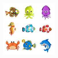 Animal marin feuille d'aluminium ballon poulpe requin étoile de mer coquille pour la décoration de fête enfants jouets