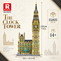 Reobrix 55012 MOC Notre-Dame de Paris, la Tour de l'Horloge de Big Ben au Royaume-Uni, modèle de construction à assembler soi-même, jouets de construction, ensembles de blocs de construction