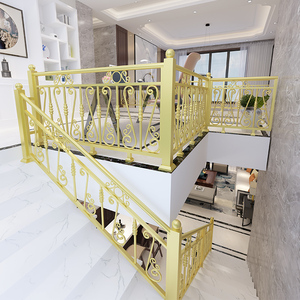 Tùy chỉnh nhà biệt thự trong nhà cổ kim loại cầu thang lan can thiết kế hiện đại sang trọng trang trí <span class=keywords><strong>wrought</strong></span> sắt cầu thang lan can - Product Image 2