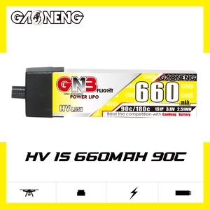 Batería LiPo RC GAONENG GNB 1S 3.8V HV 660MAH 90C A30 con Cabeza de Plástico para FPV Brushless S Mini Micro Whoops PowerWhoop Quads Quad - Product Image 2