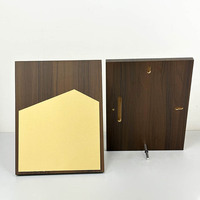 Plaque en bois vierge, trophée d'entreprise en bois avec certificat en plaque dorée MH-LJ0882
