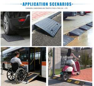 Rampe en caoutchouc antidérapante robuste pour la maison, l'entrepôt commercial, fauteuil roulant, <span class=keywords><strong>voiture</strong></span>, poussette, <span class=keywords><strong>seuil</strong></span> accessible, <span class=keywords><strong>chargement</strong></span> - Product Image 5