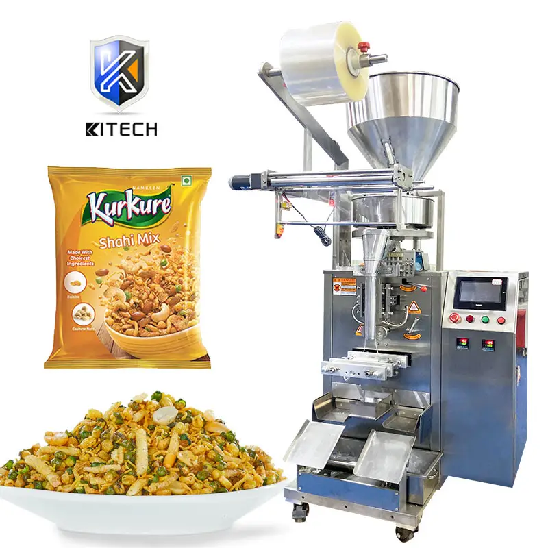 KL-160ZS ad alta efficienza piccolo automatico volumetrico cibo Puff riso Corn Flakes Kurkure Namkeen Snack confezionatrice