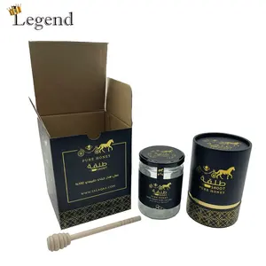 Nouvelle vente personnalisée 350ml 500g Manuka miel abeille pot cylindre emballage bouteille papier tubes boîtes emballage miel cadeau boîte