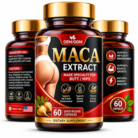 Capsules de Maca sans gluten, sans OGM, testées en laboratoire, pour l'amélioration des courbes corporelles féminines, le soin musculaire et la vitalité (OEM/ODM)