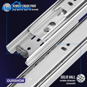 Riel deslizante telescópico <span class=keywords><strong>de</strong></span> extensión total Paramount <span class=keywords><strong>de</strong></span> 10 pulgadas <span class=keywords><strong>de</strong></span> acero aleado para cajones <span class=keywords><strong>de</strong></span> cocina con rodamientos <span class=keywords><strong>de</strong></span> bolas - Product Image 2