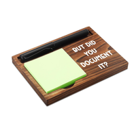 Porte-Notes Autocollant Bloc-Notes En Bois Porte-Stylo 6.5 "X 4.7" Porte-Bloc-Notes Autocollant Distributeur pour Bureau Travail Humour Cadeaux