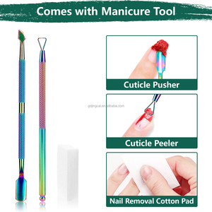 Kit de dissolvant pour vernis à ongles en gel à étiquette privée personnalisée, dissolvant pour vernis à ongles en gel avec huile pour cuticules en latex liquide, lime à ongles, outil pour cuticules - Product Image 6