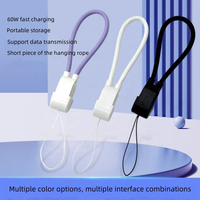 60W PD Schnellladungs-Powerbank 2-in-1 Schlüsselband Anti-Verlust Tragbares Ladegerät Typ-C Lade- und Datenkabel für Mobiltelefone
