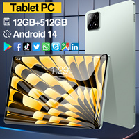 Tablet PC Pad6s en Oferta, Pantalla HD de 10.1 Pulgadas, 12GB+512GB, Cámara de 16MP+32MP, Android 14, Wi-Fi, GPS, Tablet para Juegos y Aprendizaje