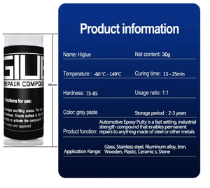 HiGlueユニバーサル二重成分エポキシパテクレイリペアスティック高接着性収縮無し防圧パッチ - Product Image 2