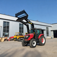 Offres Spéciales : Grand Tracteur Agricole à Quatre Roues Motrices avec Chargeur Frontal et Rétrocaveuse Hydraulique pour Tracteurs