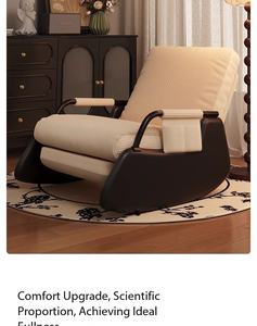Fauteuil à bascule <span class=keywords><strong>moderne</strong></span> en velours côtelé, <span class=keywords><strong>chaise</strong></span> à bascule rembourrée et confortable avec poche, <span class=keywords><strong>chaise</strong></span> longue stable pour salon, chambre à coucher, détente - Product Image 5