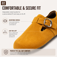 Chaussures décontractées pour femmes en cuir suédé véritable, boucle réglable, confortables, logo personnalisé, chaussures OEM ODM