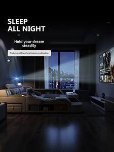 Tempat Tidur King <span class=keywords><strong>Queen</strong></span> Elegan dengan Penyimpanan Pintar Proyektor Tempat Tidur Multifungsi Tatami untuk Kamar Tidur Utama Kulit Asli untuk Pernikahan - Product Image 3