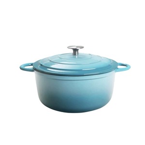 Olla de Hierro Fundido para Sopa, Juego de Ollas con Revestimiento de Esmalte, Mango Antiadherente, Apta para Gas e Inducción, Apta para Lavavajillas y Horno, Utensilios de Cocina Holandeses - Product Image 1