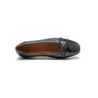 Ballerines en cuir métallisé pour femmes, chaussures plates à enfiler, chaussures de ballerine décontractées en cuir véritable