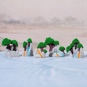Miniature de paysage en résine avec arbres et cascade pour décorations de jardin intérieures et extérieures - Product Image 3