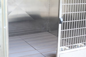 Ağır Modern katı köpek sandık kulübesi S/S <span class=keywords><strong>Pet</strong></span> kafesleri çift yığın drenaj kafesi ahşap plastik zemin plakası/kase kase braketi - Product Image 4