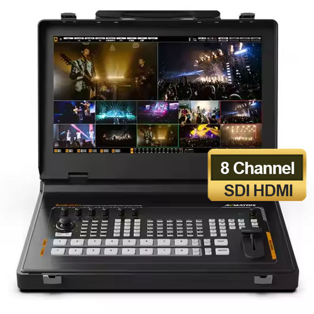 USD2900 Free Ship 17.3 Inch 8 Channel Sdi Multi-function Video Switcher Mixer with SD Card Recording Live Streaming