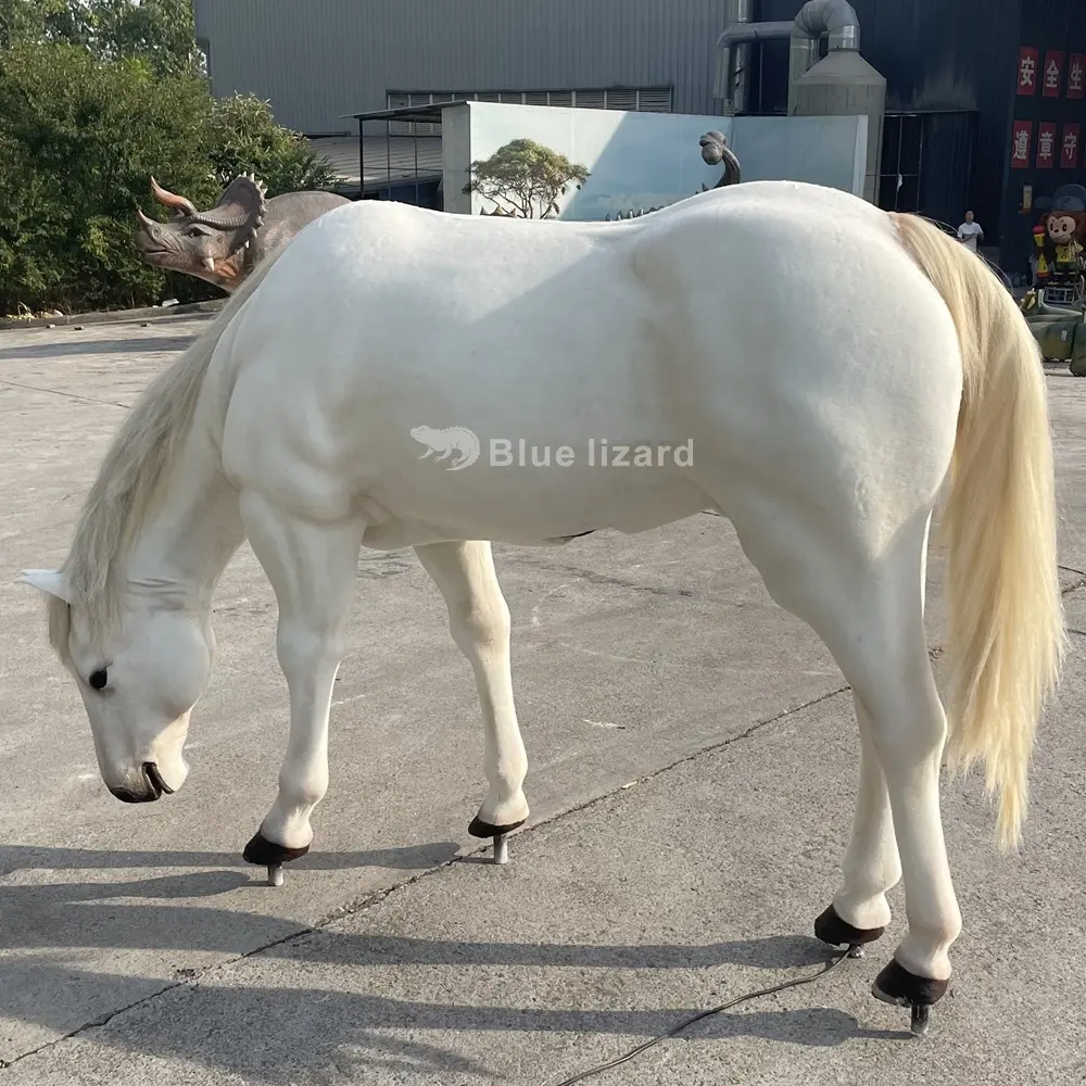 Attività dello Zoo prop scultura animale cavallo animatronic impermeabile a grandezza naturale robotico in vendita