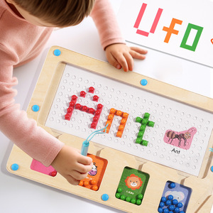 Tùy Chỉnh Montessori Trẻ Em Hạt Gỗ Mê Cung Thẻ Đèn <span class=keywords><strong>Flash</strong></span> Bảng Chữ Cái Chính Tả Câu Đố Hội Đồng Quản Trị Trò Chơi Giáo Dục Đồ Chơi Cho Bé Trai Cô Gái - Product Image 3
