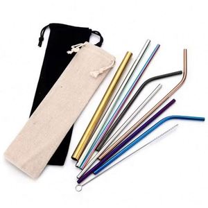 Pailles réutilisables en acier inoxydable 304, ensemble de pailles personnalisées avec brosse pour les fêtes, multifonctionnelles - Product Image 1