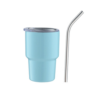 Logo personnalisé 2 oz <span class=keywords><strong>verres</strong></span> à liqueur à <span class=keywords><strong>double</strong></span> <span class=keywords><strong>paroi</strong></span> en acier inoxydable isolé sous vide thermos gobelet avec paille - Product Image 4