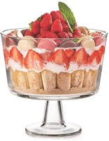 Bol en verre européen avec piédestal pour gâteaux, pâtisseries ou produits de boulangerie, design moderne avec cristaux