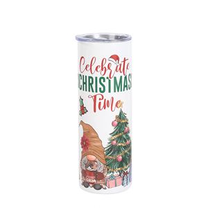 20 oz Christmas Printed Stainless Steel Cup Double Wall Insulated 20oz Straight Cup, for Holiday, Family <b>Gifts</b> - Product Image 2