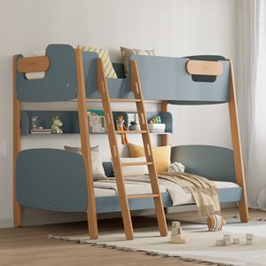 <span class=keywords><strong>Lit</strong></span> Superposé Enfant Moderne pour Tout-Petits, <span class=keywords><strong>Lit</strong></span> Gain de Place en Bois Double avec Escaliers - Product Image 5