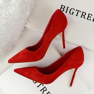 Big Size 42 43 Sepatu Wanita Sexy Fashion Suede Leather Dress Pumps Women Pencil Heels for Ladies <b>Shoes</b> - Product Image 4