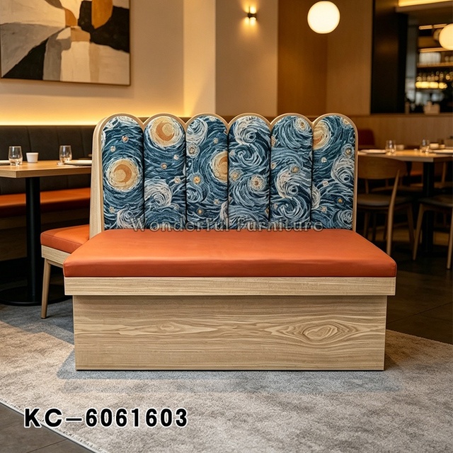 Modern PU Leather Dining Chairs Hotel Semi-Circular Stalls Restaurant Furniture Sets Sofas Dining Tables Coffee