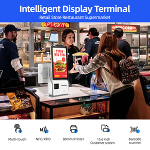 Nhà máy bán tất cả-trong-một cửa sổ máy POS với màn hình kép cảm ứng máy in thực phẩm thanh toán kiosk cho tiền mặt đăng ký hoạt động - Product Image 4