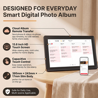 Cadre photo numérique intelligent connecté au Wi-Fi, écran tactile HD, transfert de photos sur le cloud, calendrier multifonction, montage mural ou sur bureau