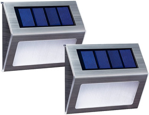 โคมไฟติดผนัง LED 3 ดวง รุ่นโซลาร์ สแตนเลสสตีล IP55 |   ระยะเวลาใช้งาน 6 ถึง 9 ชั่วโมง |   ไฟส่องขั้นบันไดและรั้วกลางแจ้งแบบไม่ใช้สาย |   วอร์ม/ไวท์ - Product Image 6