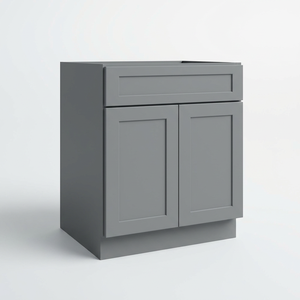 Mobile Base Cucina Personalizzato Grigio 2 Ante <span class=keywords><strong>1</strong></span> Cassetto RTA in Legno per Stoccaggio, Ingrosso, Produttore OEM ODM - Product Image 1