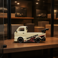 Camion RC Drift à l'échelle 1/10, télécommande 2.4G, mini-camion Kei RTR avec aileron, chargeur métallique, cadeau pour adolescents et adultes