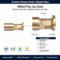 Pièces en laiton usinées CNC sur mesure, base de cylindre, disque fraisé plat, bride pour raccord de vanne, quincaillerie OEM ODM