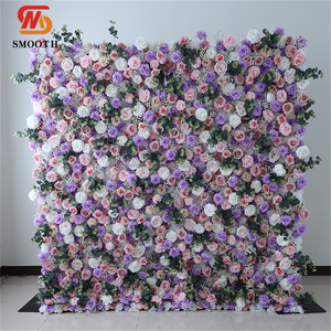 Rouleau de tissu mural en soie violette lisse de qualité supérieure pour décoration florale artificielle de mariages et événements - Product Image 1