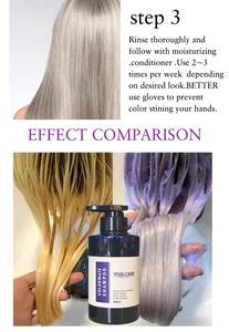 Shampoo violet adapté aux <span class=keywords><strong>cheveux</strong></span> blonds et gris, élimine <span class=keywords><strong>les</strong></span> reflets cuivrés, adoucit <span class=keywords><strong>les</strong></span> <span class=keywords><strong>cheveux</strong></span>, shampooing violet <span class=keywords><strong>pour</strong></span> garder <span class=keywords><strong>les</strong></span> <span class=keywords><strong>cheveux</strong></span> brillants, shampooing violet - Product Image 5
