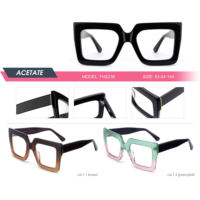 Vente en gros de lunettes vintage oversize carrées bleues avec blocage de la lumière, lunettes pour ordinateur avec logo personnalisé pour femmes, montures de lunettes en acétate