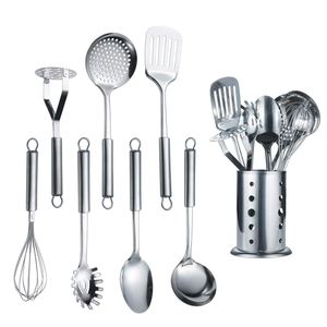 High Quality Stainless Steel Classic Kitchen Utensil Set with Handles Durable <b>Cooking</b> Utensils <b>Kit</b> for Home - Product Image 1
